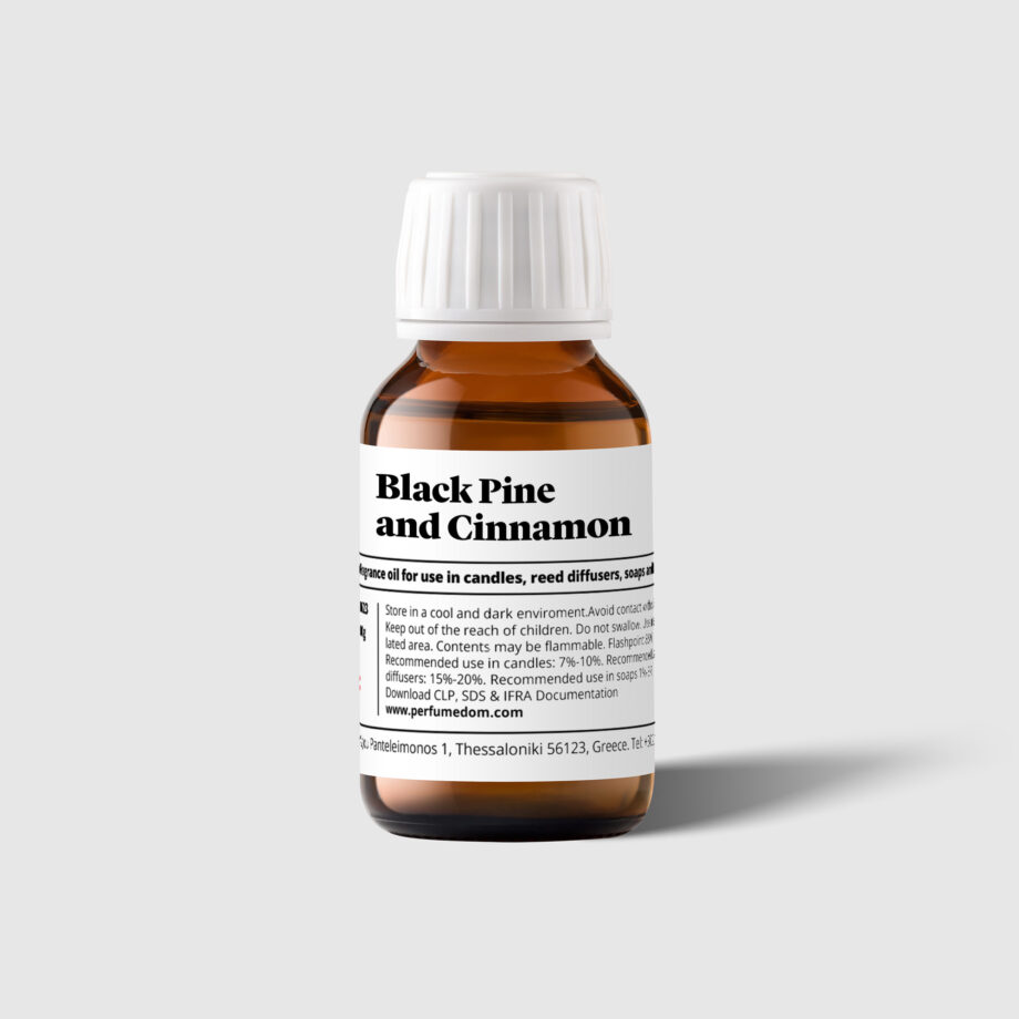 Black Pine and Cinnamon Fragrance Oil bottle