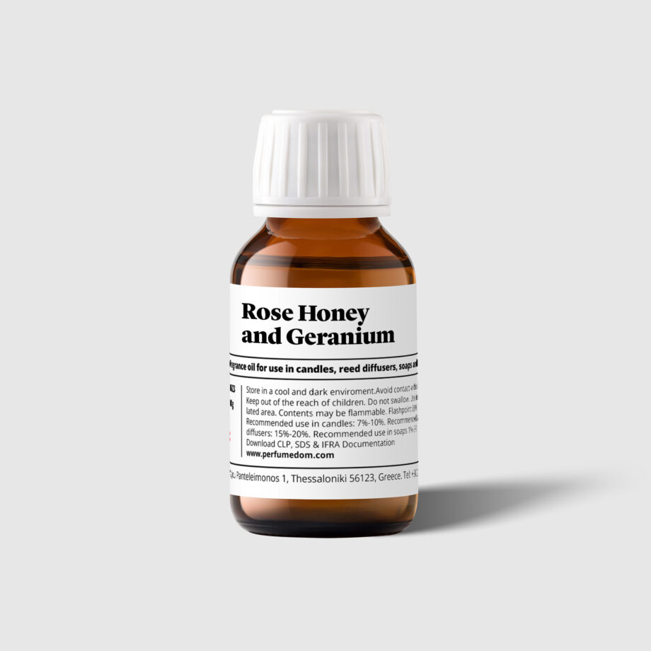 Rose Honey and Geranium Fragrance Oil bottle
