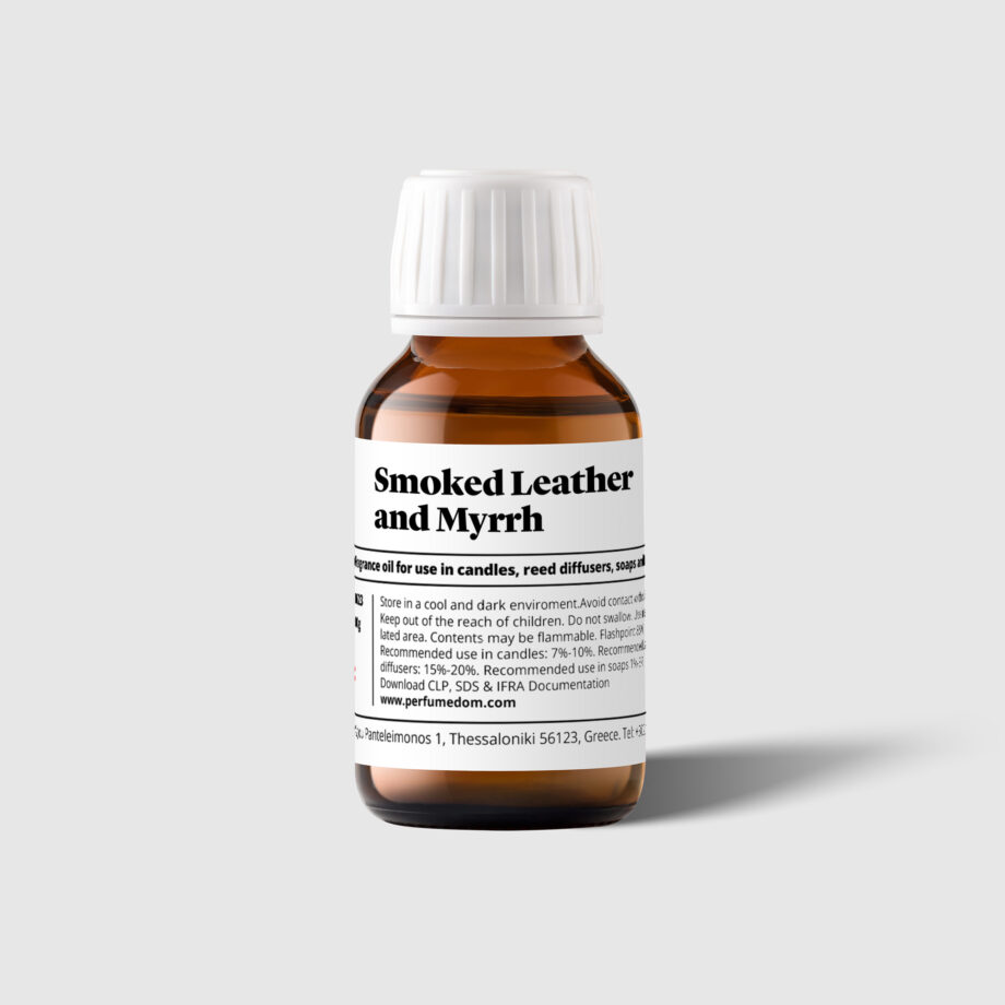 Smoked Leather and Myrrh Fragrance Bottle 100g
