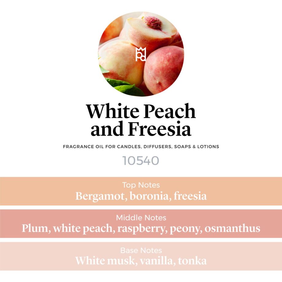 White Peach and Freesia Fragrance Oil scent pyramid