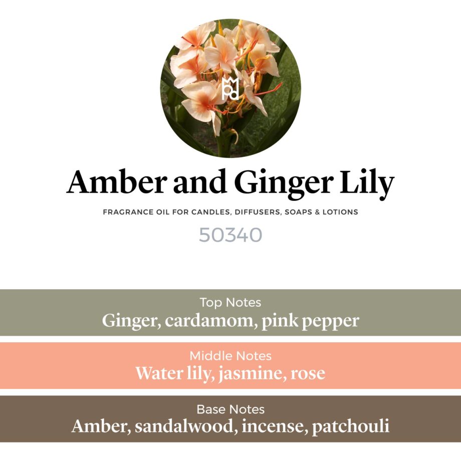 Amber and Ginger Lily Fragrance Oil scent pyramid