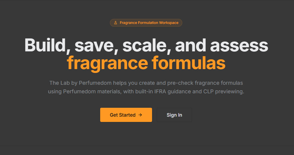 fragrance formulation tool by Perfumedom